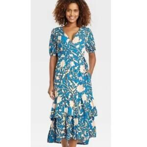 NWT Knox Rose Tiered Wrap Dress M